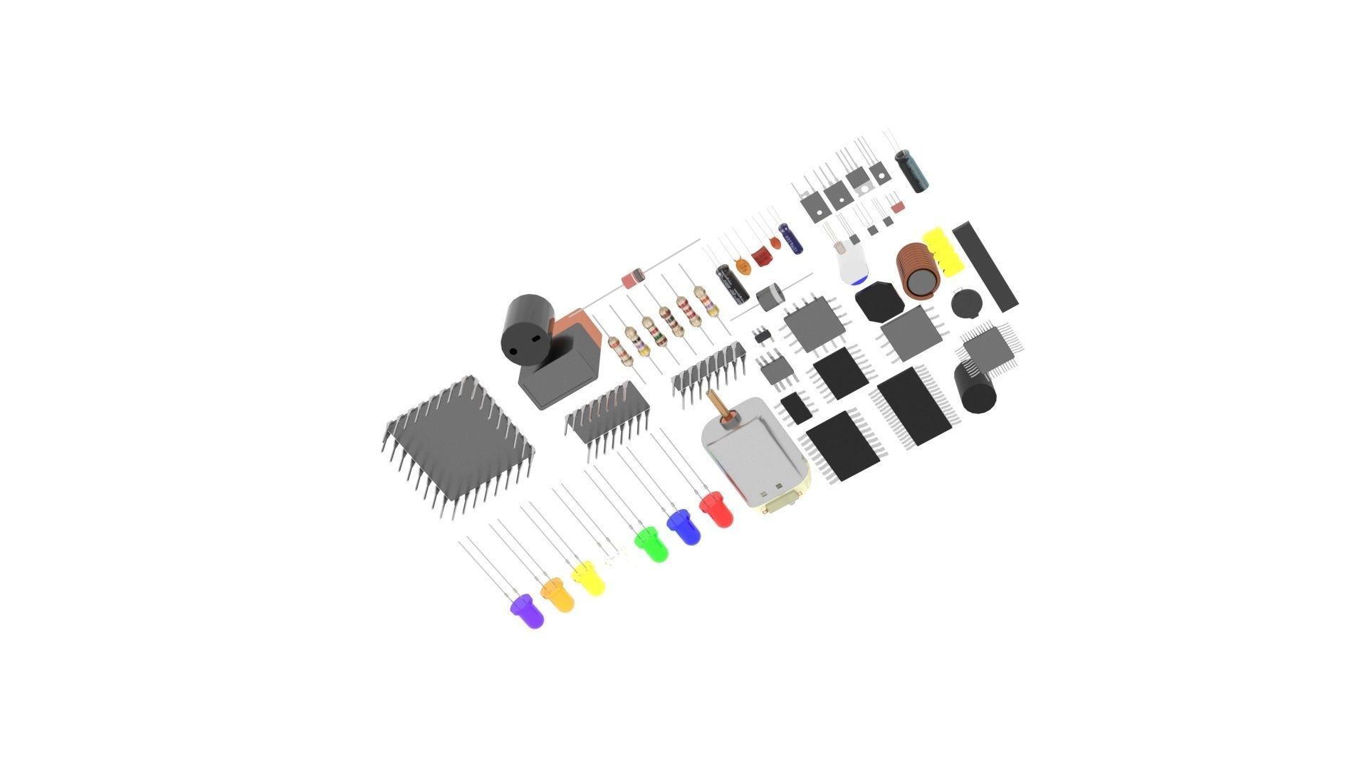 Electronic Components Set 3D model_33