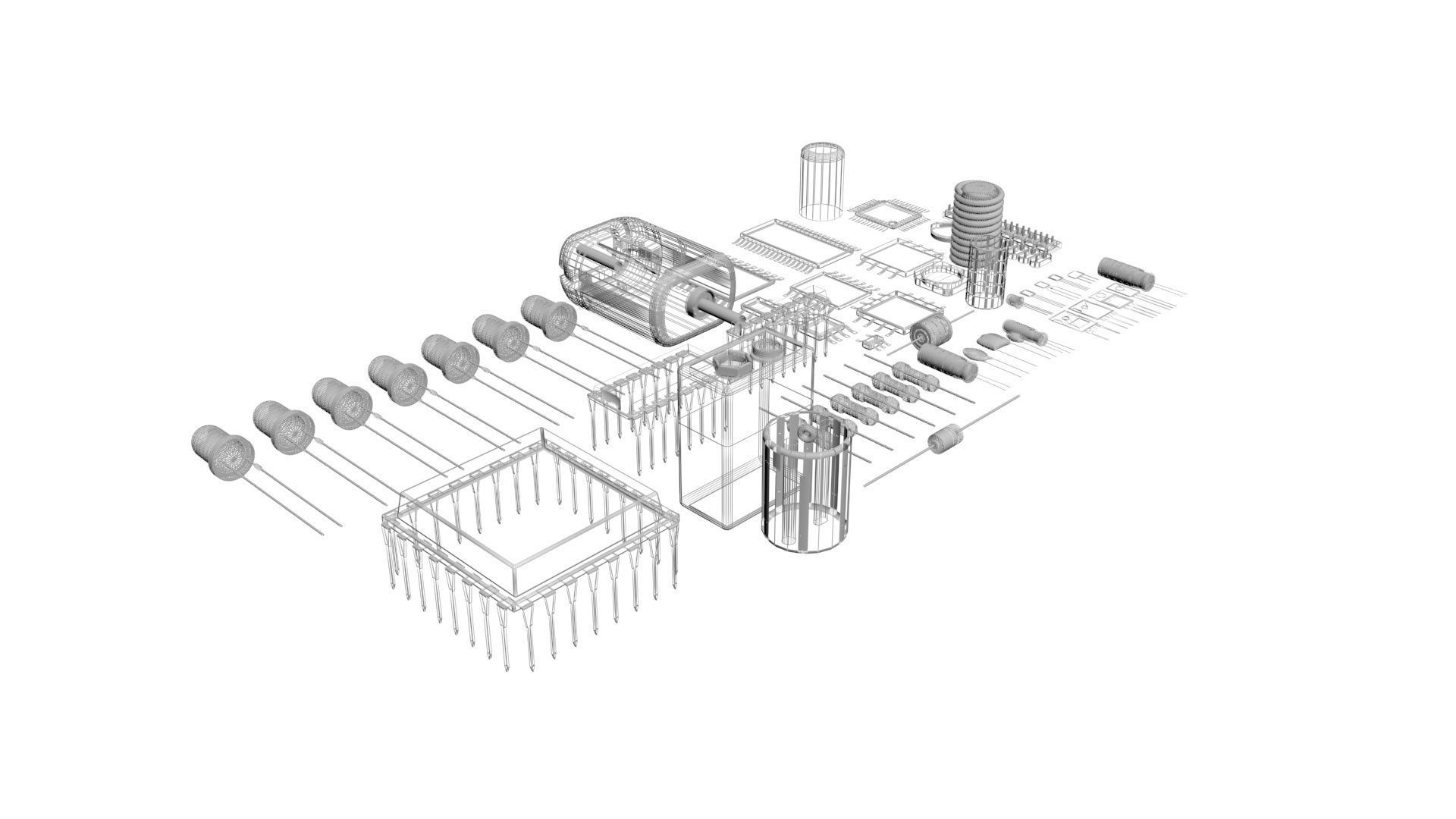 Electronic Components Set 3D model_40