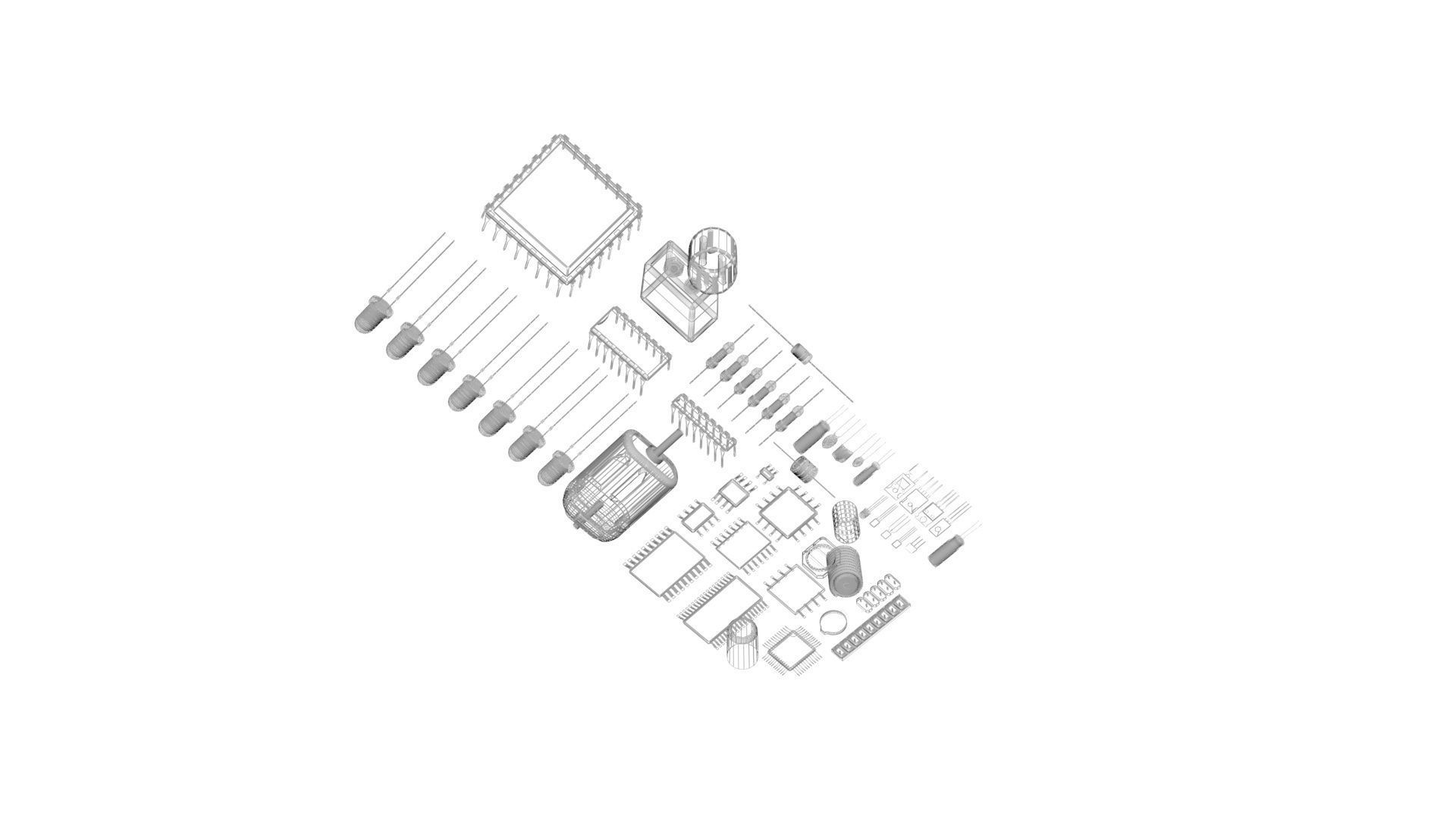 Electronic Components Set 3D model_46