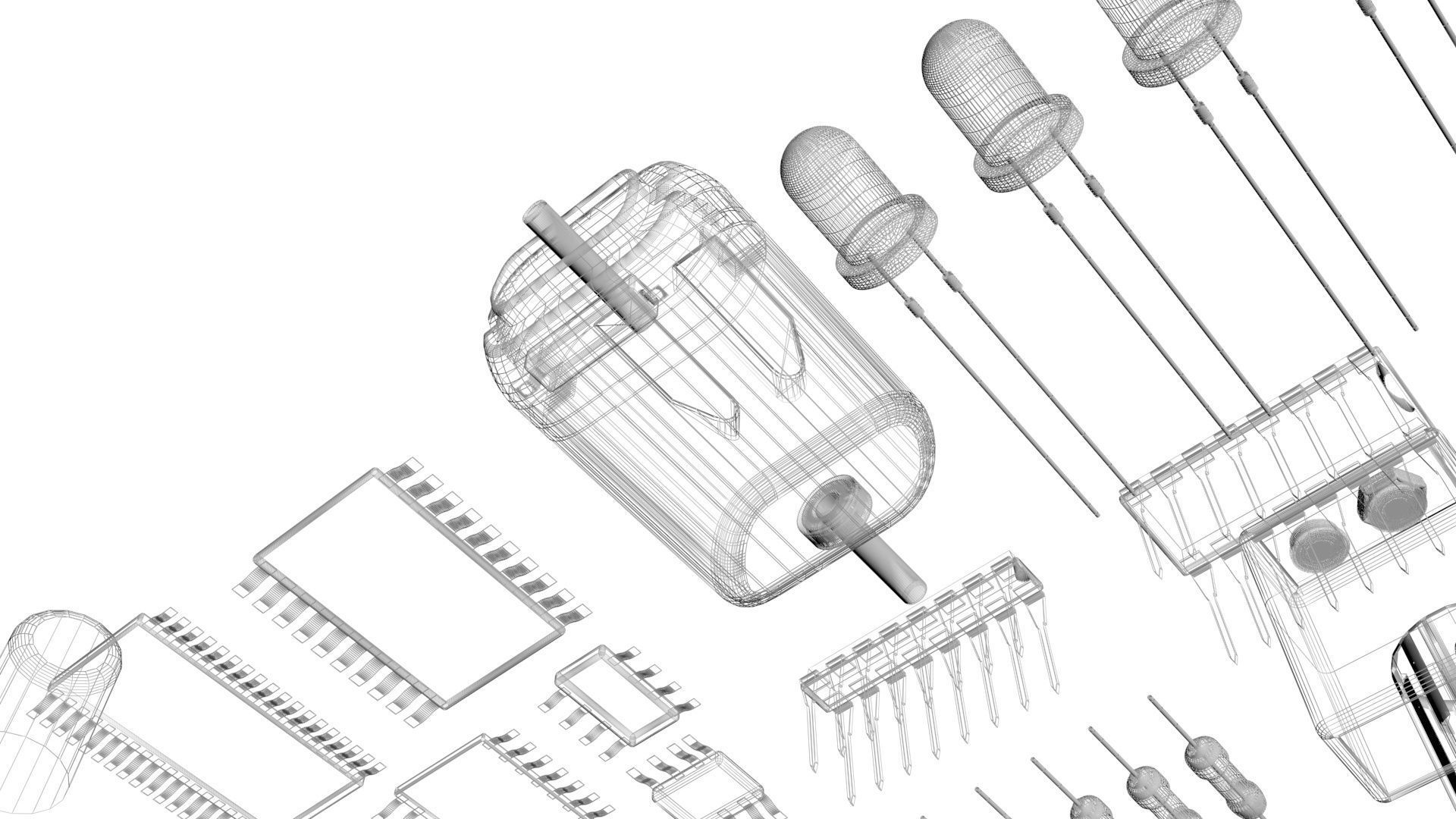 Electronic Components Set 3D model_51