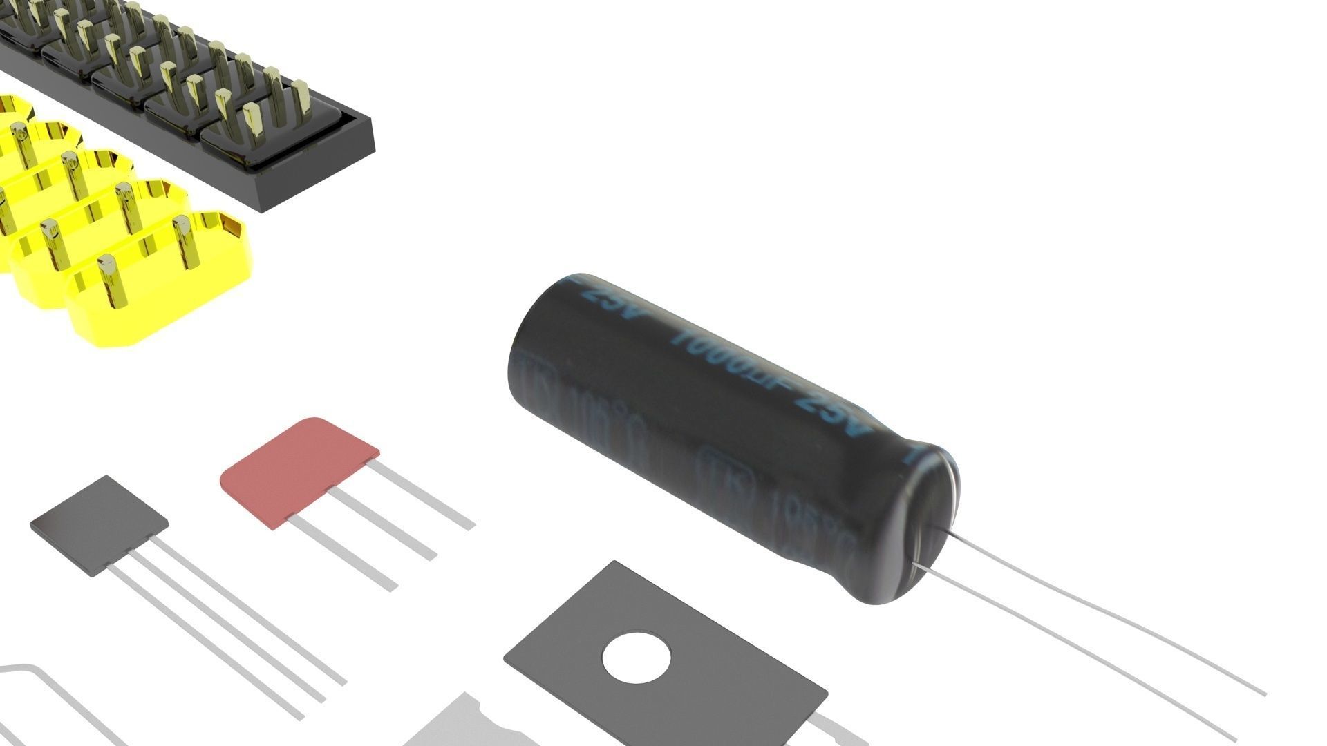 Electronic Components Set 3D model_29