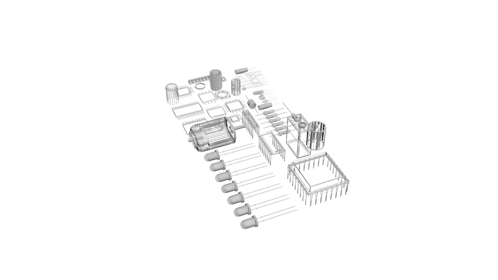 Electronic Components Set 3D model_43