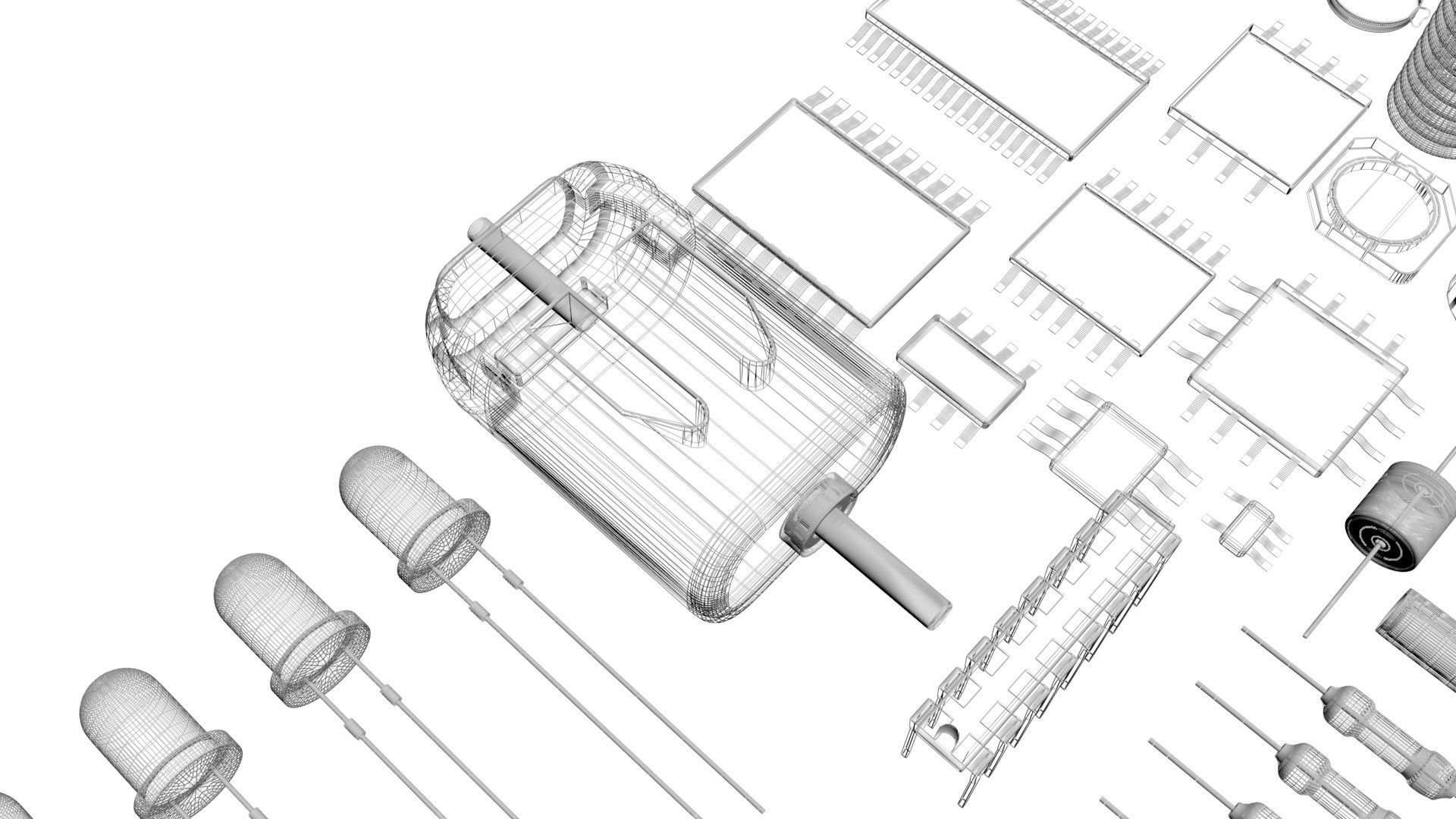 Electronic Components Set 3D model_49