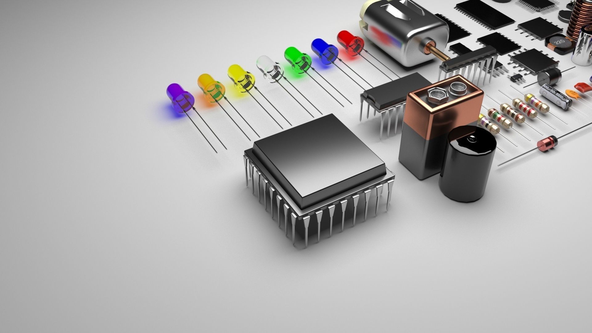 Electronic Components Set 3D model_11