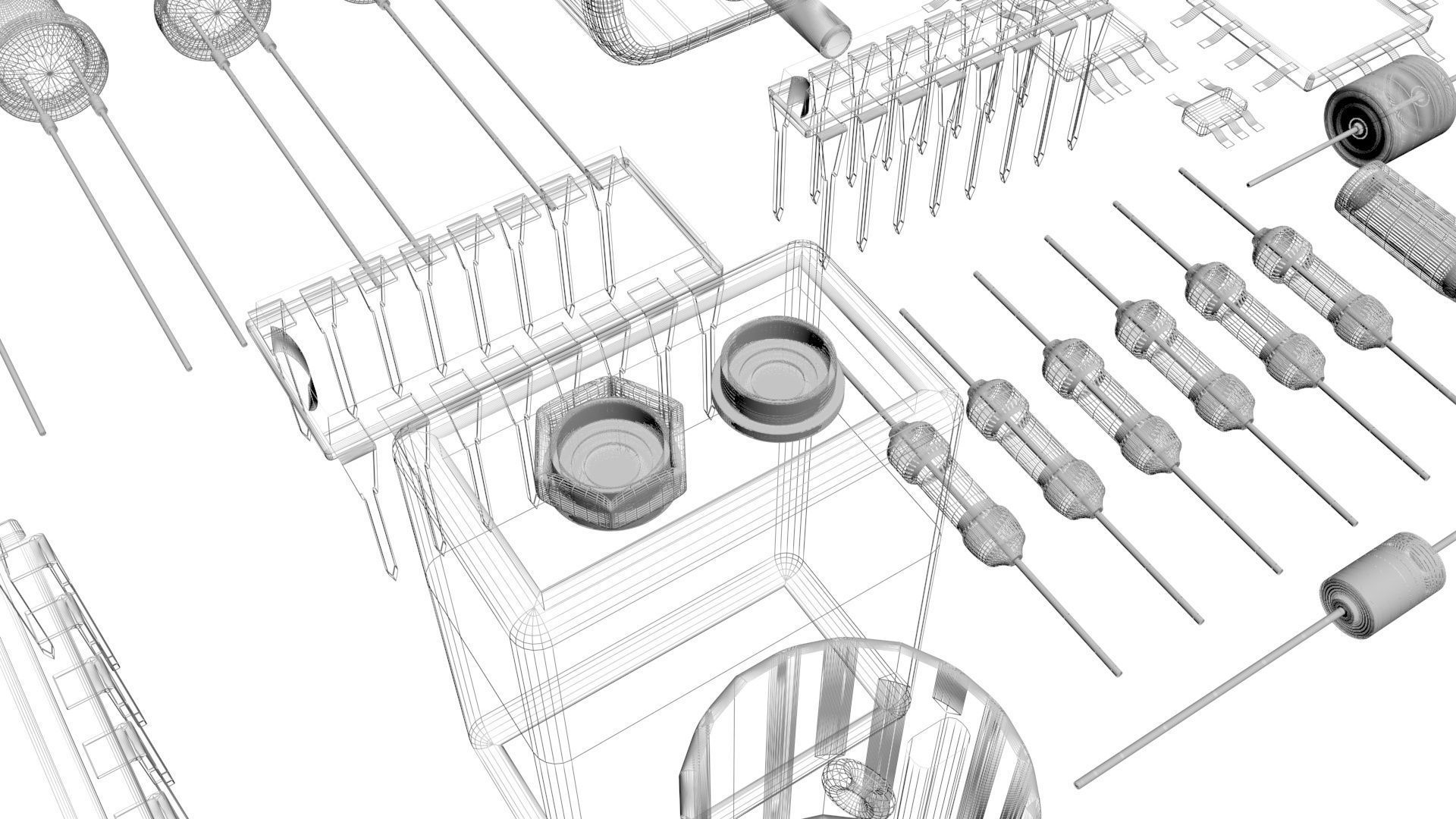 Electronic Components Set 3D model_44