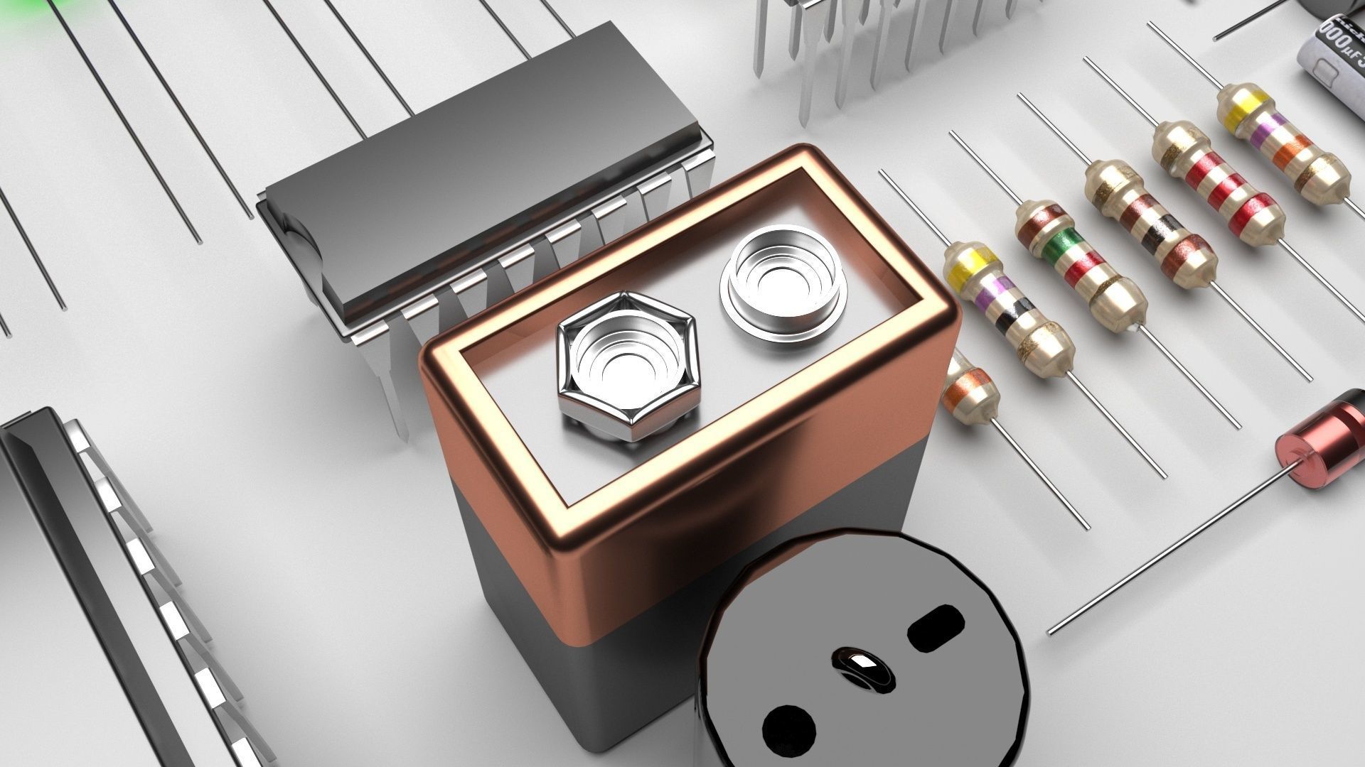Electronic Components Set 3D model_7