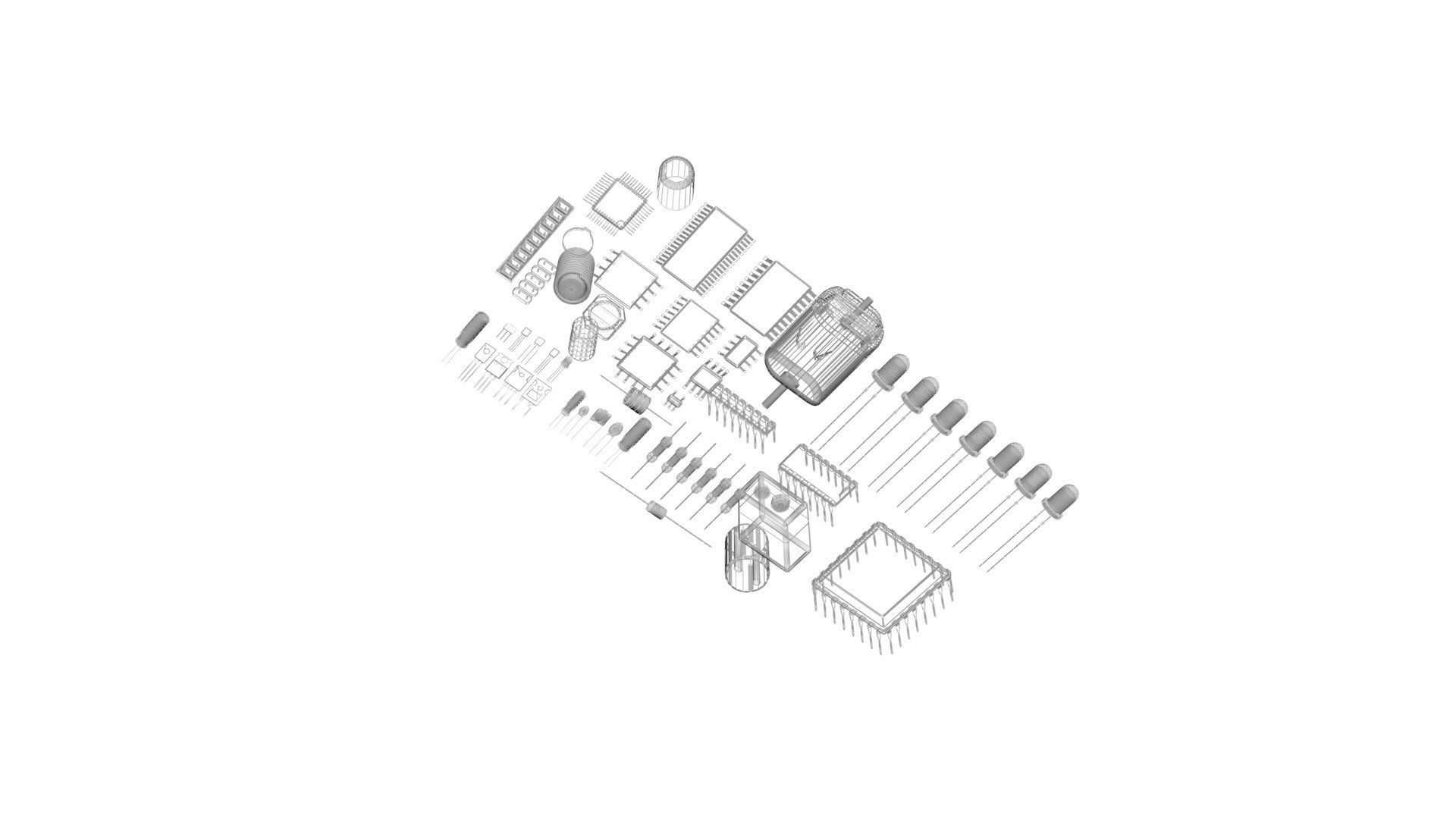 Electronic Components Set 3D model_48