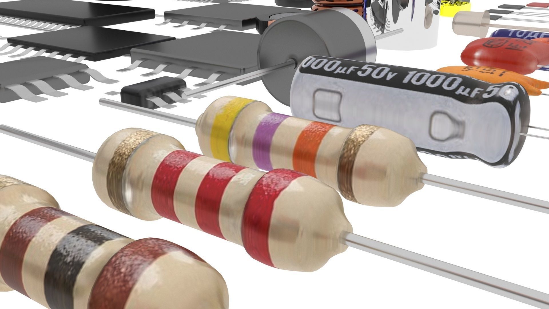 Electronic Components Set 3D model_27