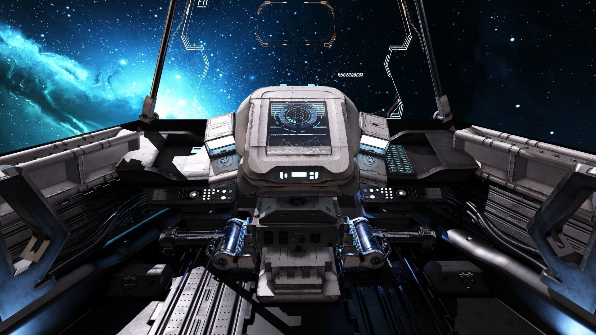 Spaceship Cockpit v1 Lowpoly PBR Low-poly 3D model_4