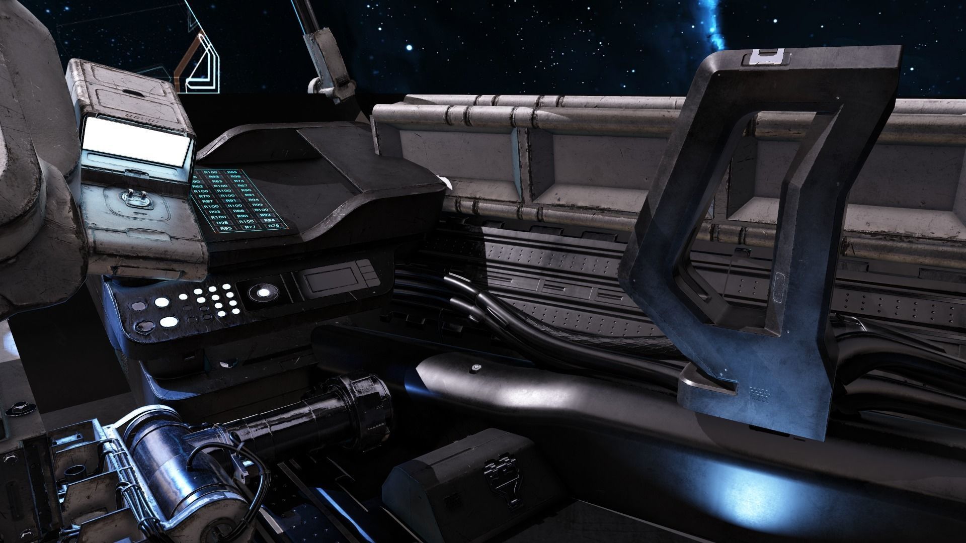 Spaceship Cockpit v1 Lowpoly PBR Low-poly 3D model_9