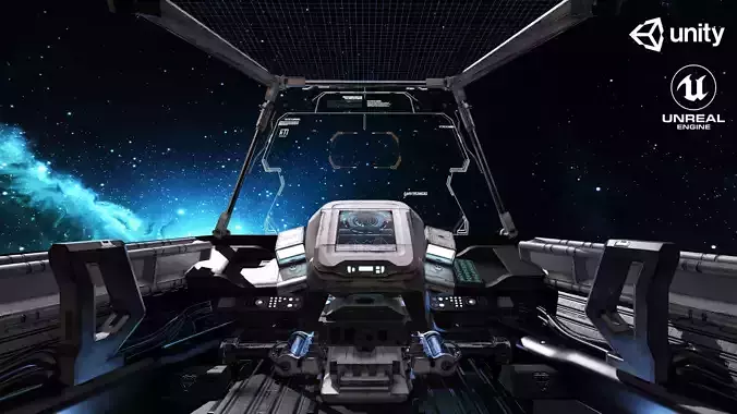 Spaceship Cockpit v1 Lowpoly PBR Low-poly 3D model  Spaceship Cockpit v1 Lowpoly PBR Low-poly 3D model