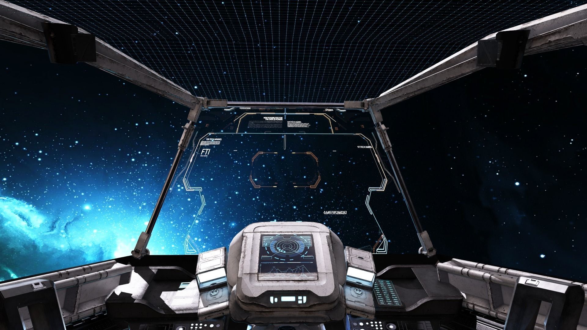 Spaceship Cockpit v1 Lowpoly PBR Low-poly 3D model_11