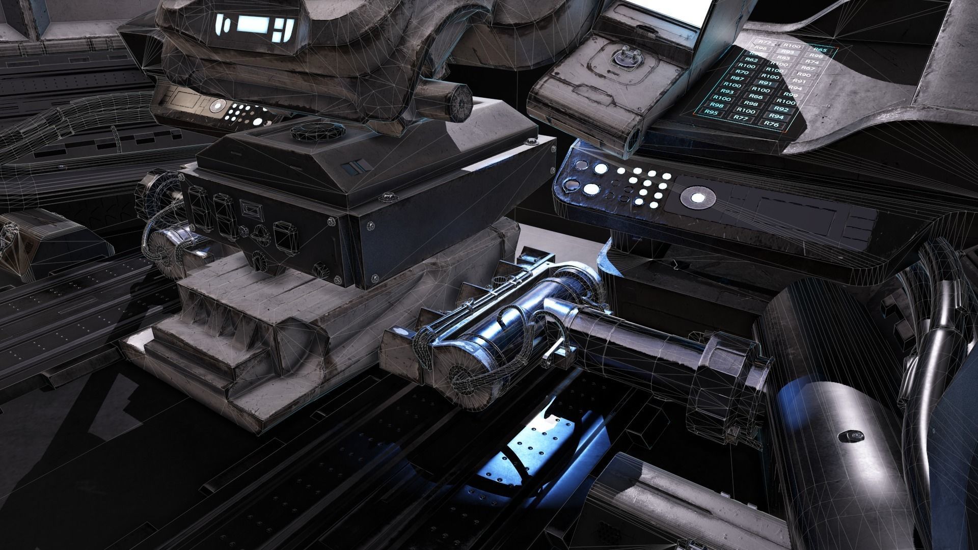 Spaceship Cockpit v1 Lowpoly PBR Low-poly 3D model_15