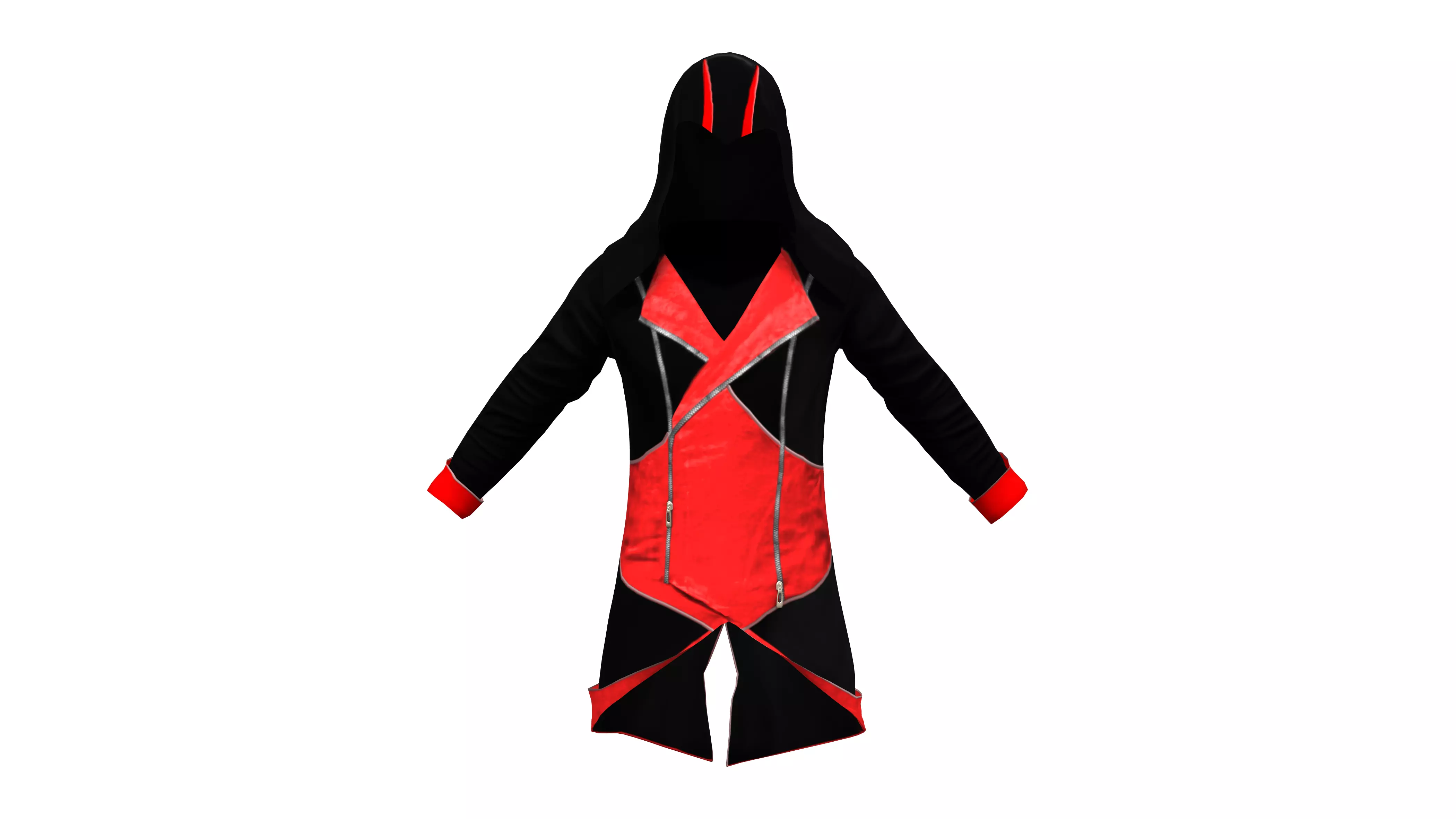 Men Assasin Jacket Closed Front Low-poly 3D model