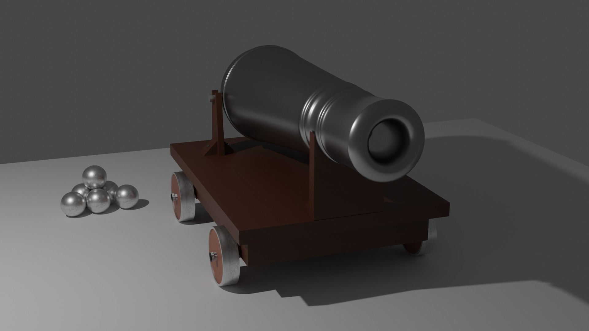 Cannon on table Low-poly 3D model_1