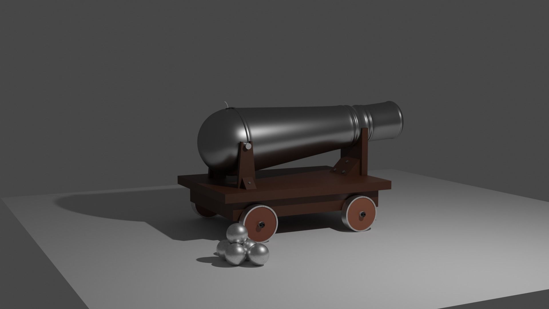 Cannon on table Low-poly 3D model_2