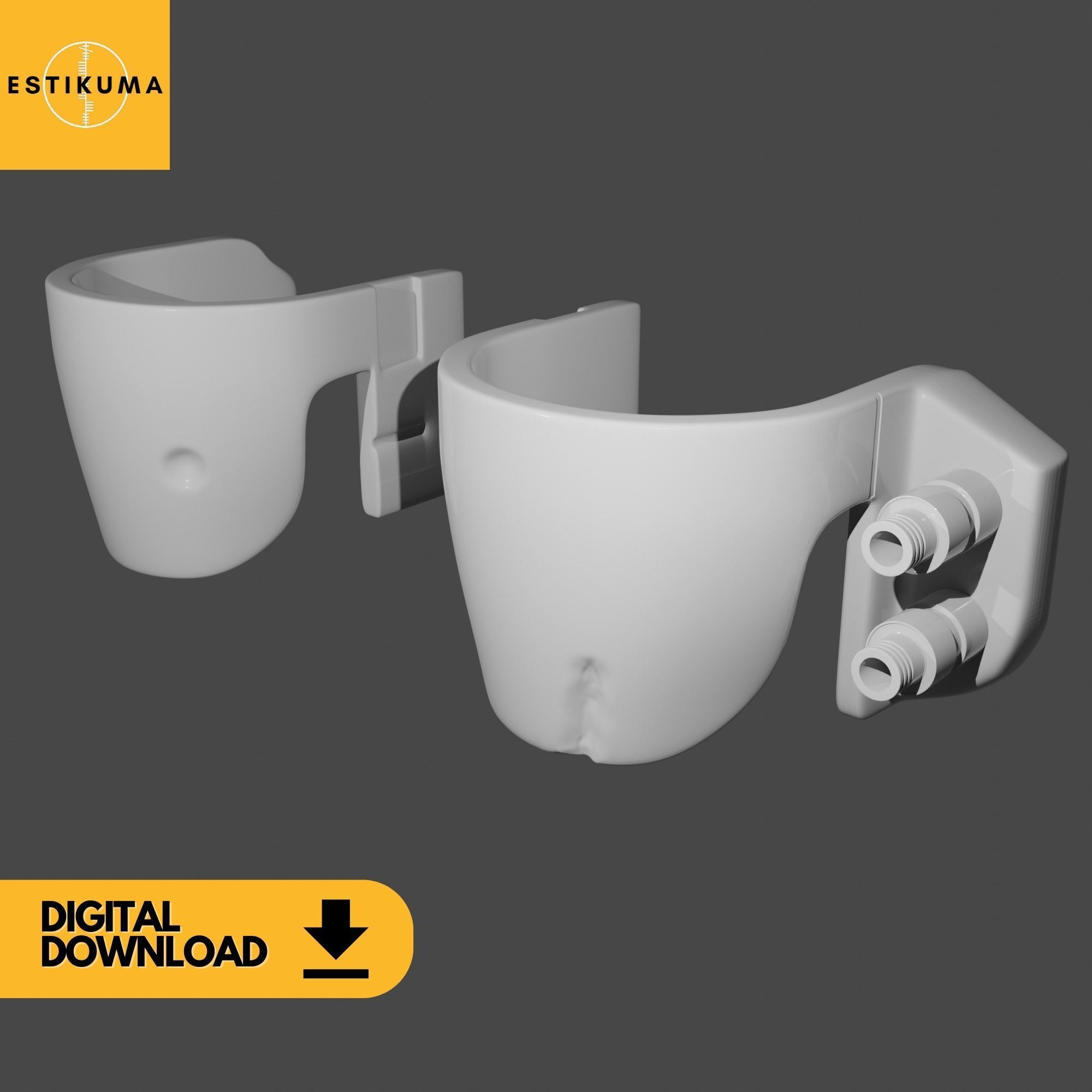 Boba Fett Knee Amour Return Of The Jedi Clean and Battle Damaged 3D print model_2