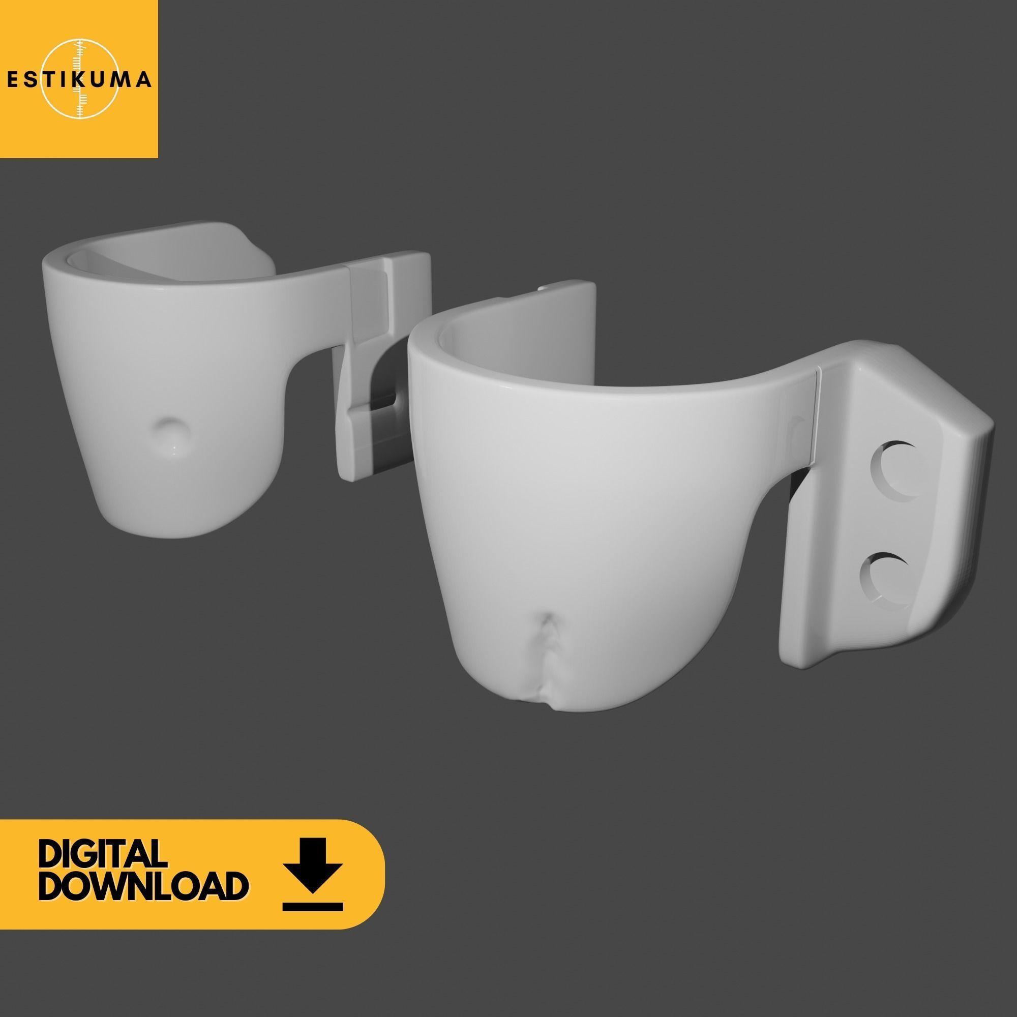 Boba Fett Knee Amour Return Of The Jedi Clean and Battle Damaged 3D print model_3