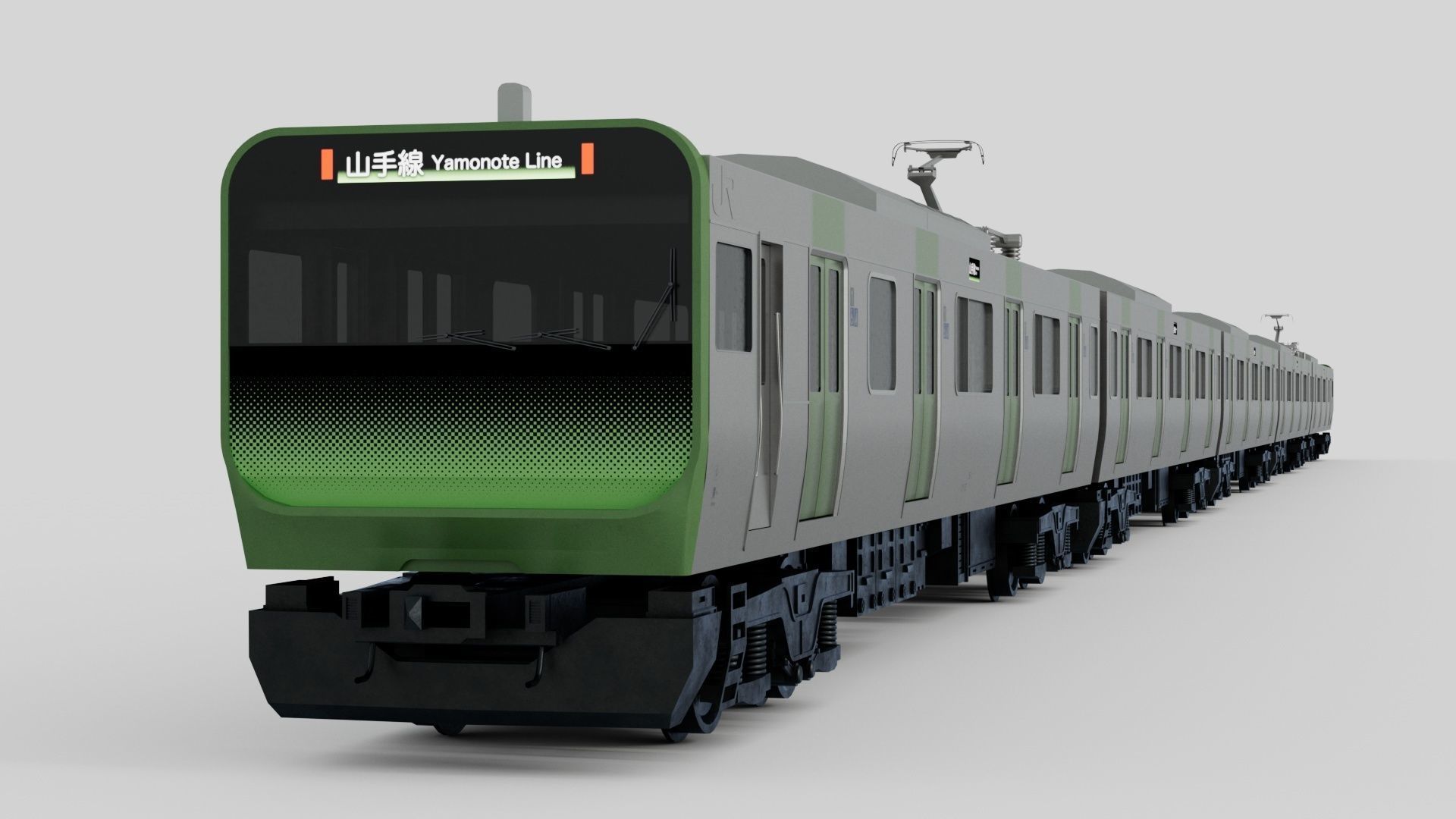 3D model Low poly Japanese Rail Train E235 Series VR / AR / lowpoly