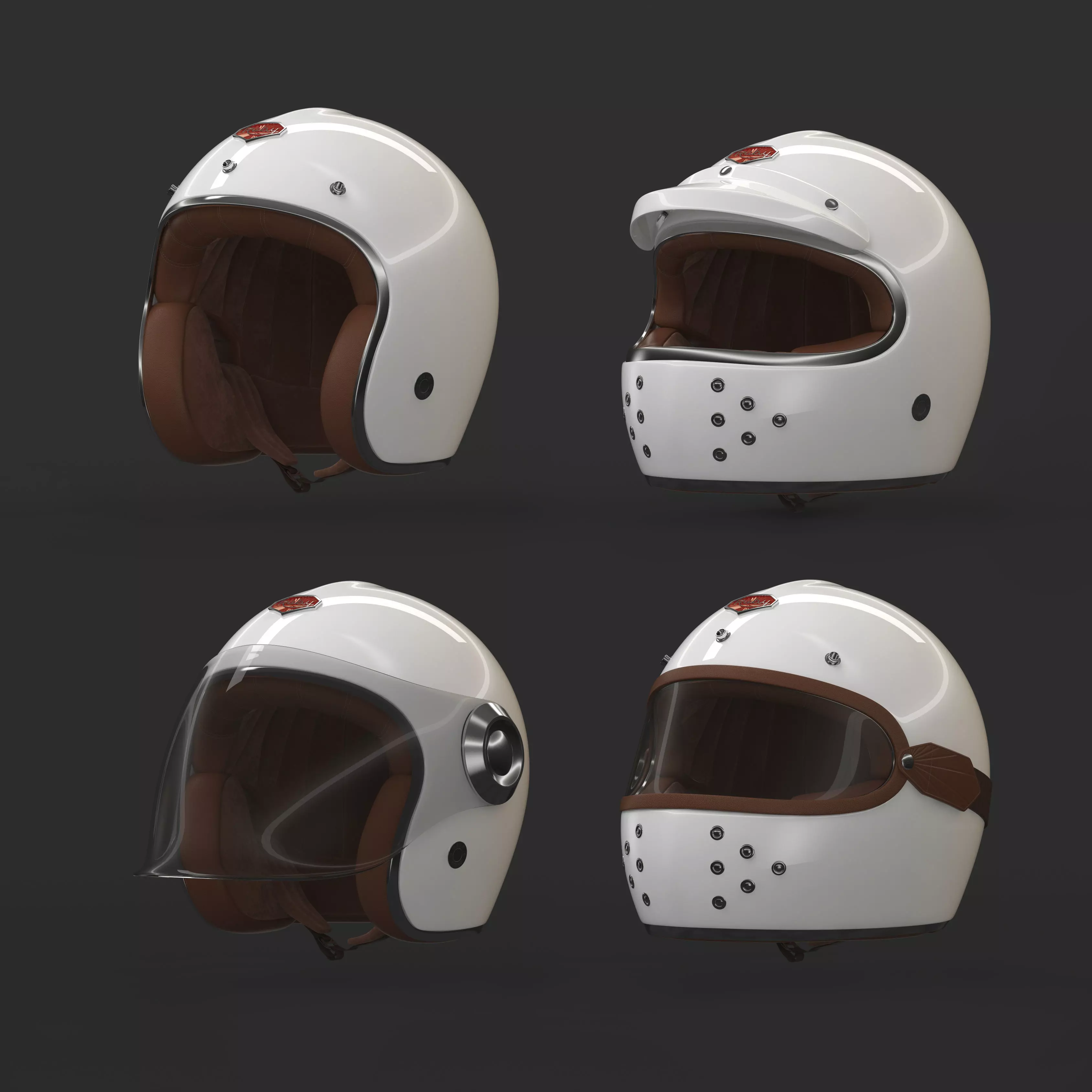 Motorcycle Helmet 3D model_0