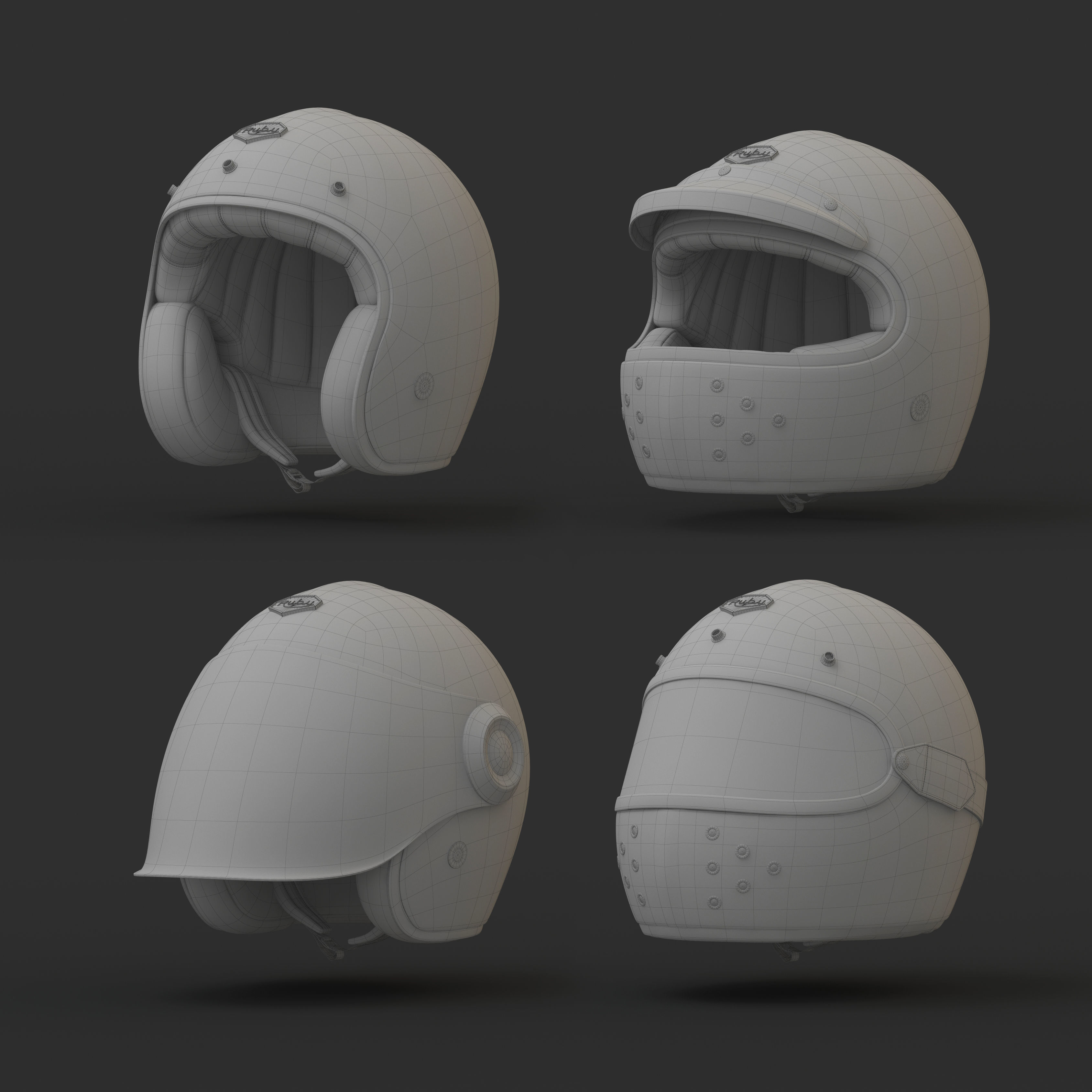 Motorcycle Helmet 3D model_1