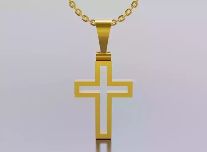 cross gold logo with diamond in middle