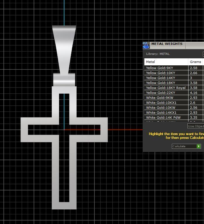 cross gold logo with diamond in middle 3D print model_3
