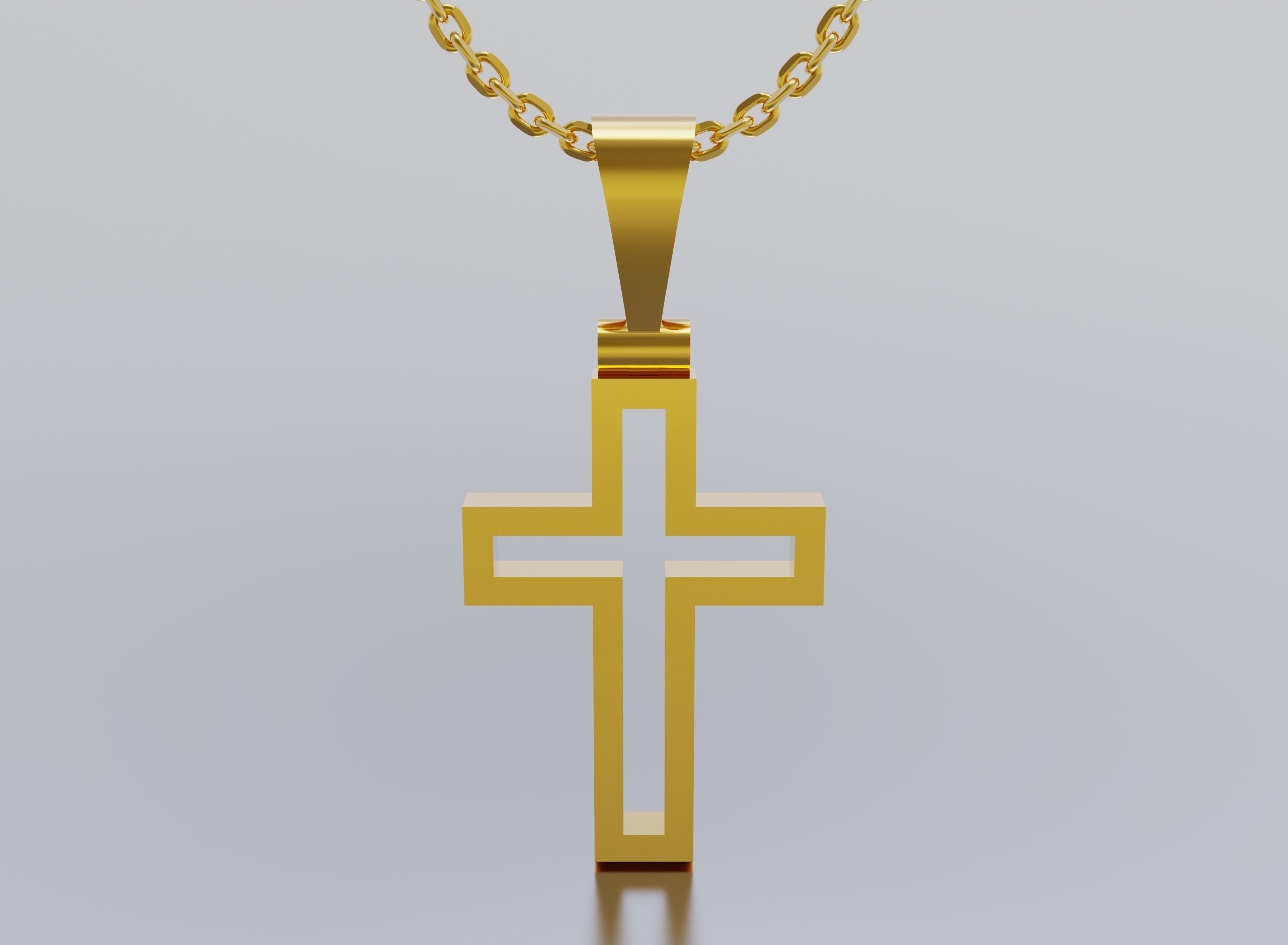 cross gold logo with diamond in middle 3D print model_1