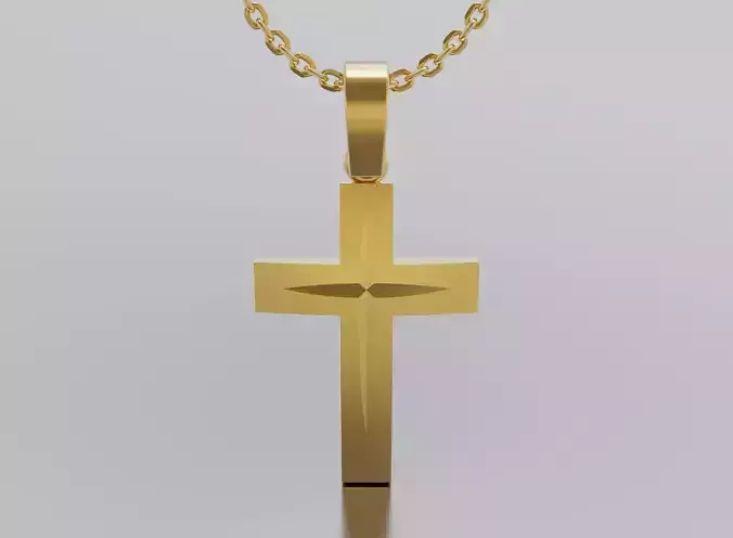 cross gold logo with diamond in middle