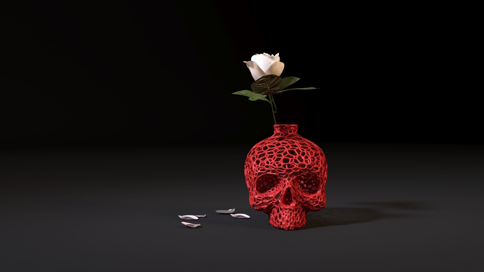 Skull vase 2 3D print model_1