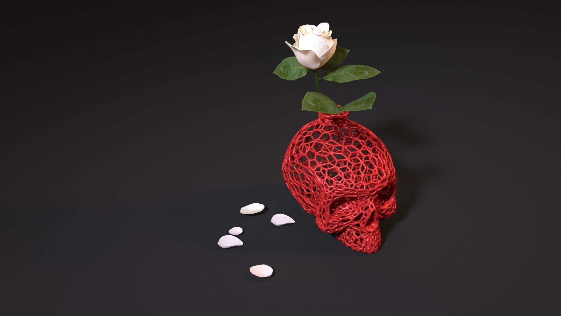 Skull vase 2 3D print model_2
