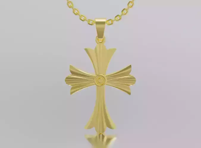 cross gold logo with diamond in middle
