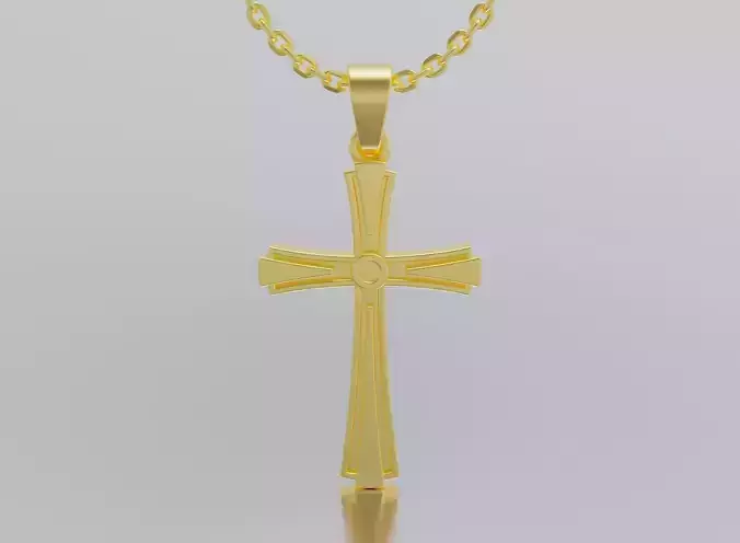 cross gold logo with diamond in middle