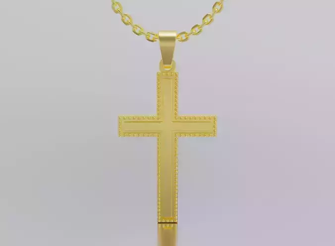 cross gold logo with diamond in middle