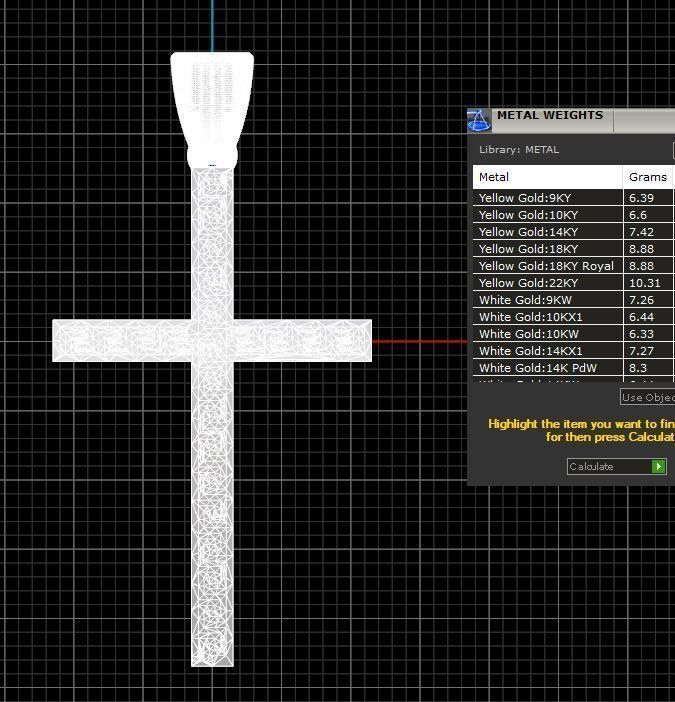 cross gold logo with diamond in middle 3D print model_3