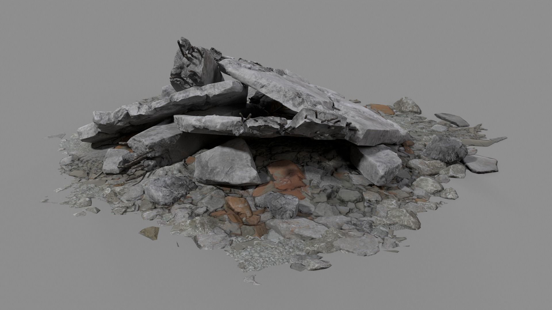 Ruin Debris Rubble 04 Low-poly 3D model_18