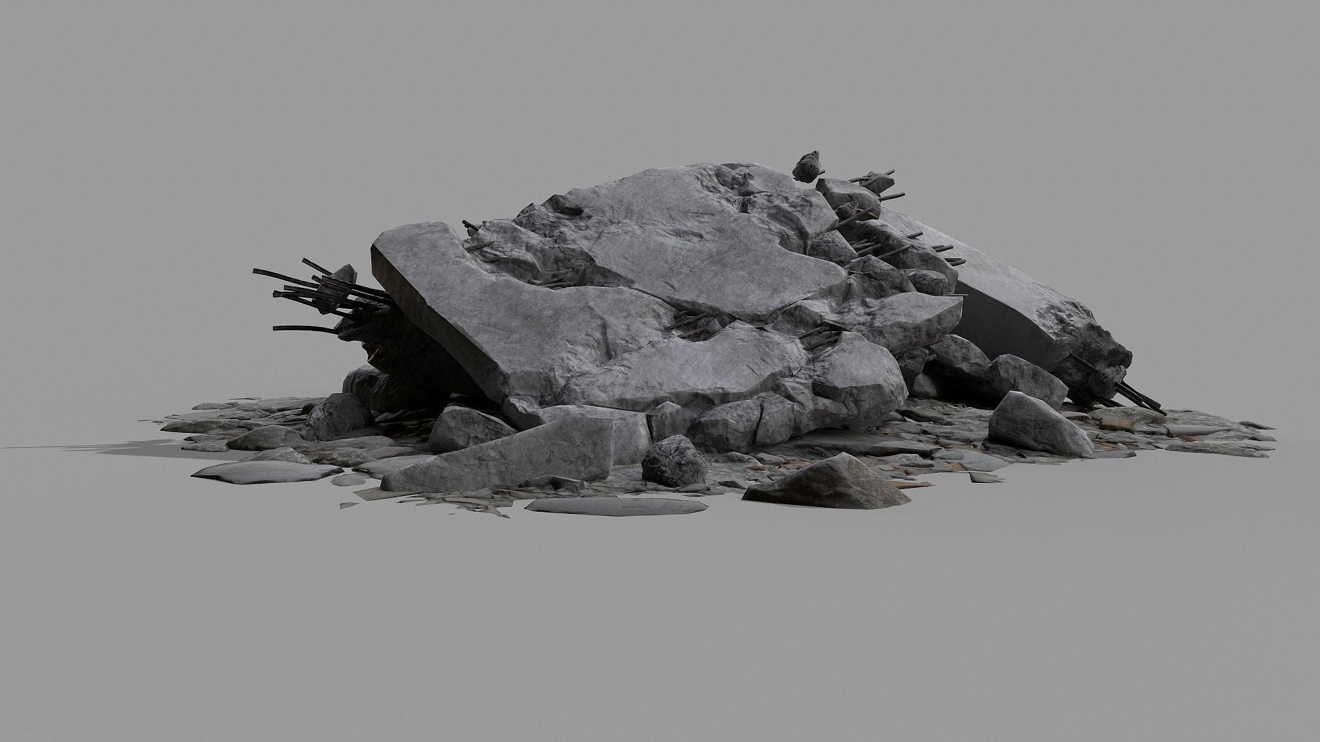 Ruin Debris Rubble 04 Low-poly 3D model_45