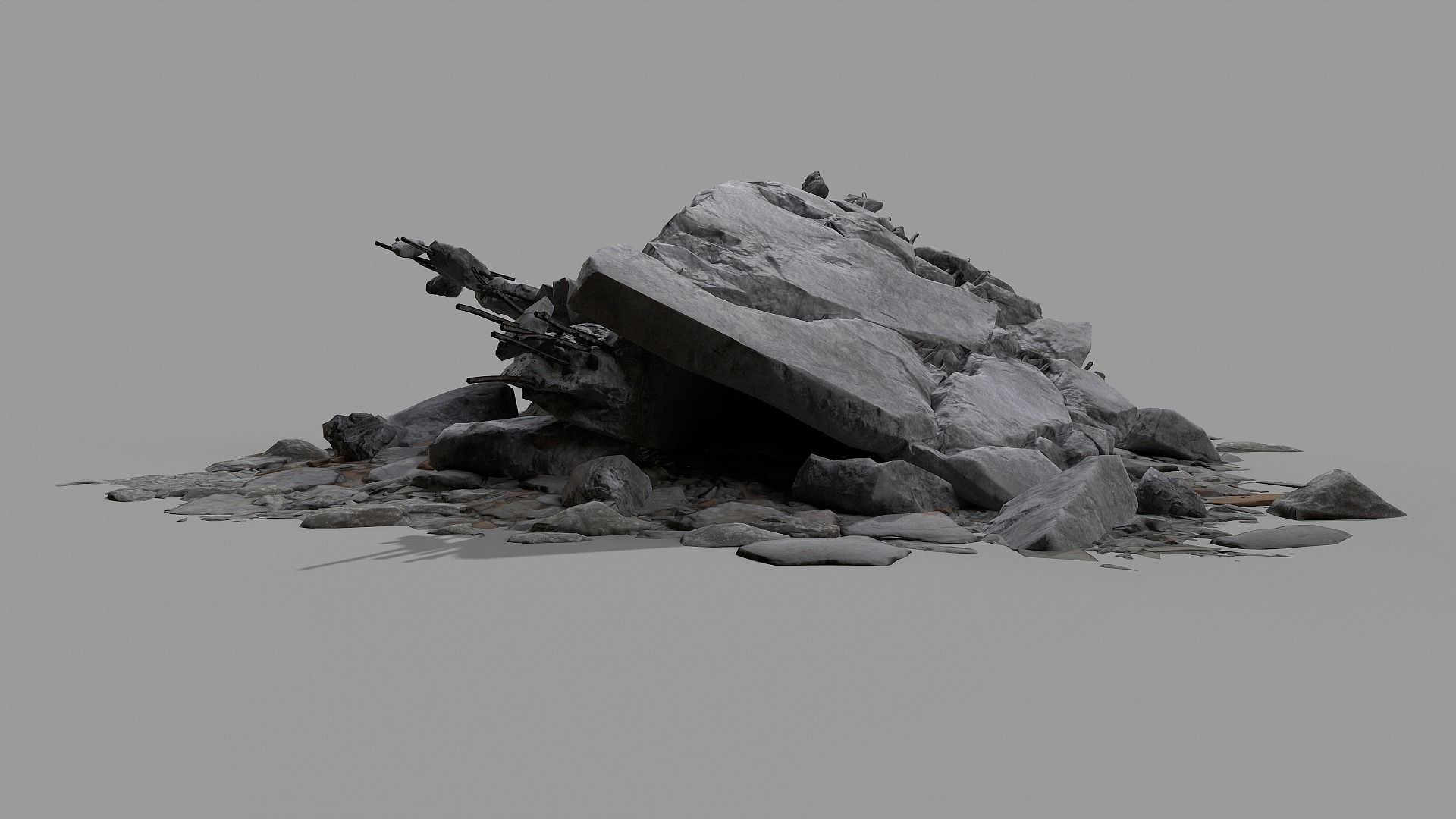 Ruin Debris Rubble 04 Low-poly 3D model_46