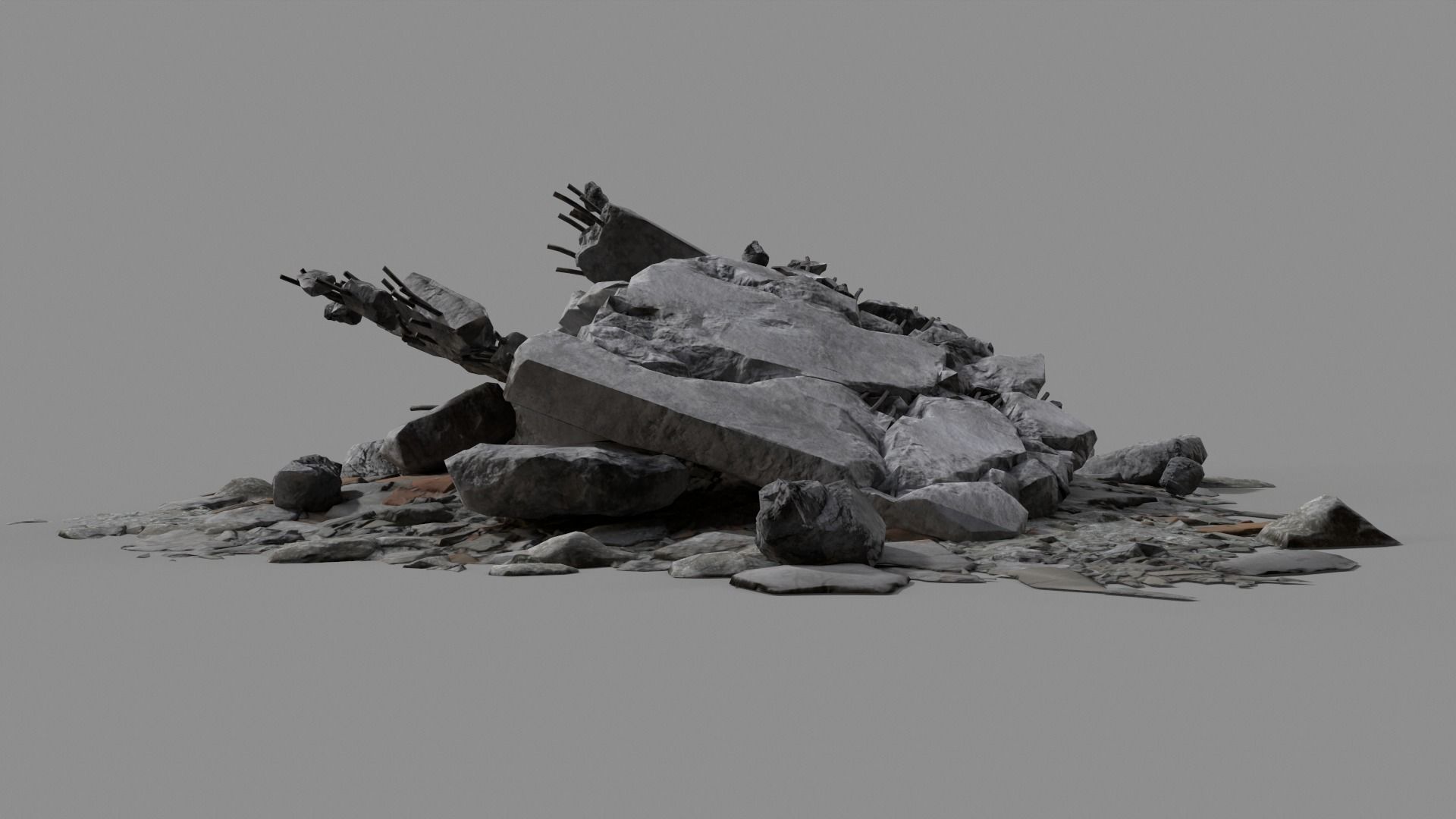 Ruin Debris Rubble 04 Low-poly 3D model_30