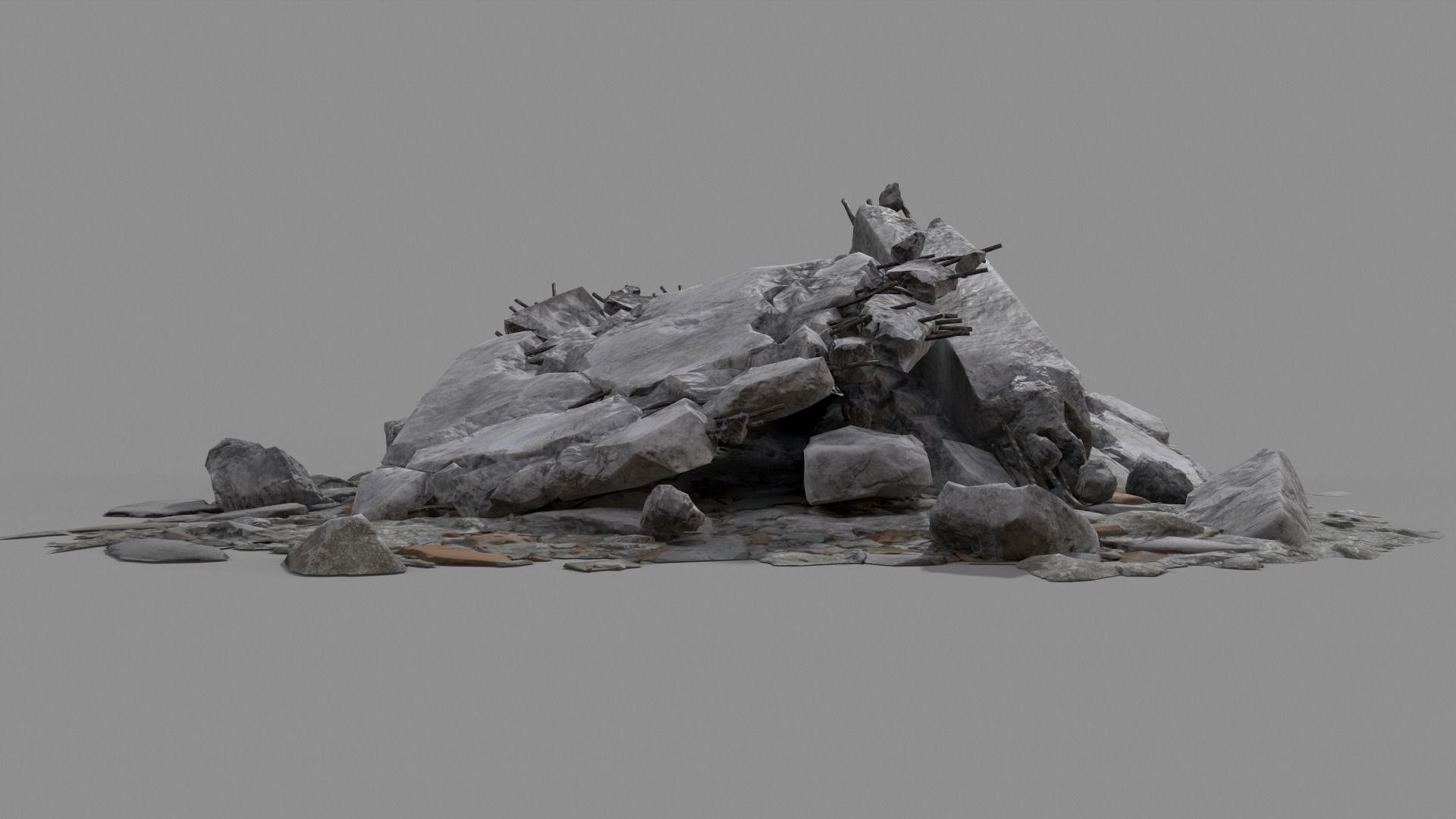 Ruin Debris Rubble 04 Low-poly 3D model_28