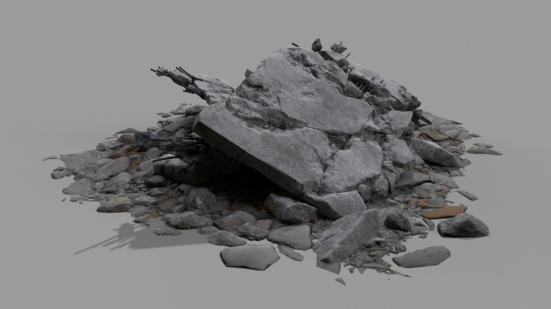 Ruin Debris Rubble 04 Low-poly 3D model_37