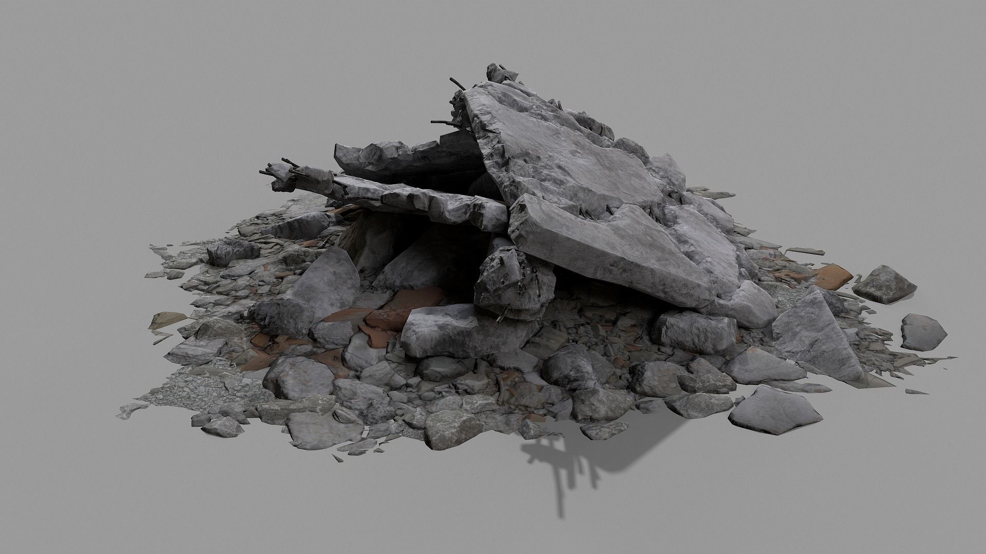 Ruin Debris Rubble 04 Low-poly 3D model_38