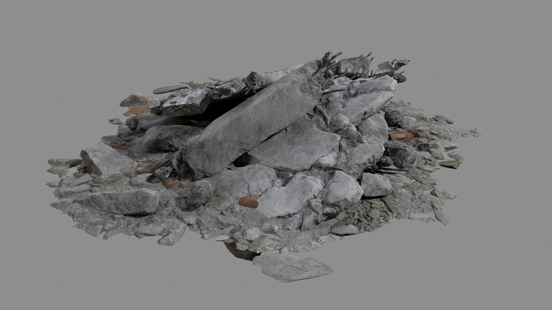 Ruin Debris Rubble 04 Low-poly 3D model_9
