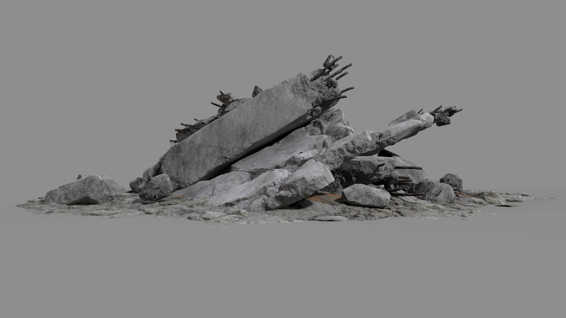 Ruin Debris Rubble 04 Low-poly 3D model_25