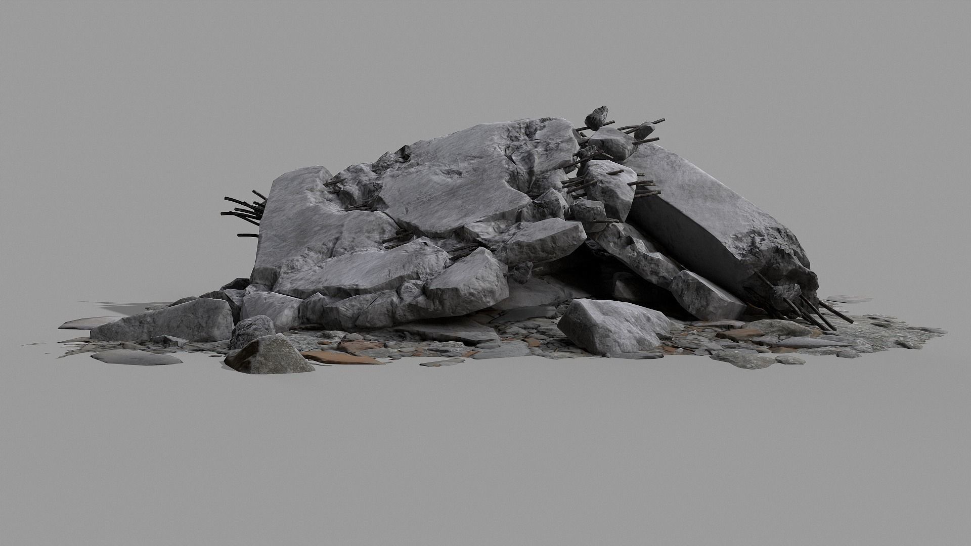 Ruin Debris Rubble 04 Low-poly 3D model_44