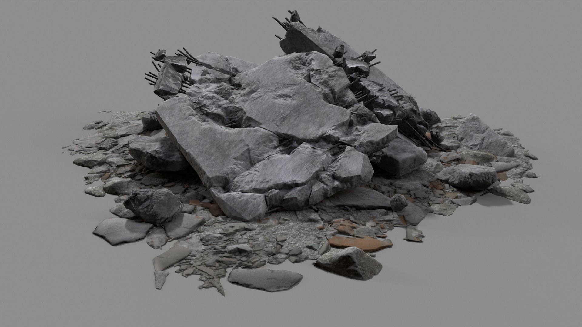 Ruin Debris Rubble 04 Low-poly 3D model_15