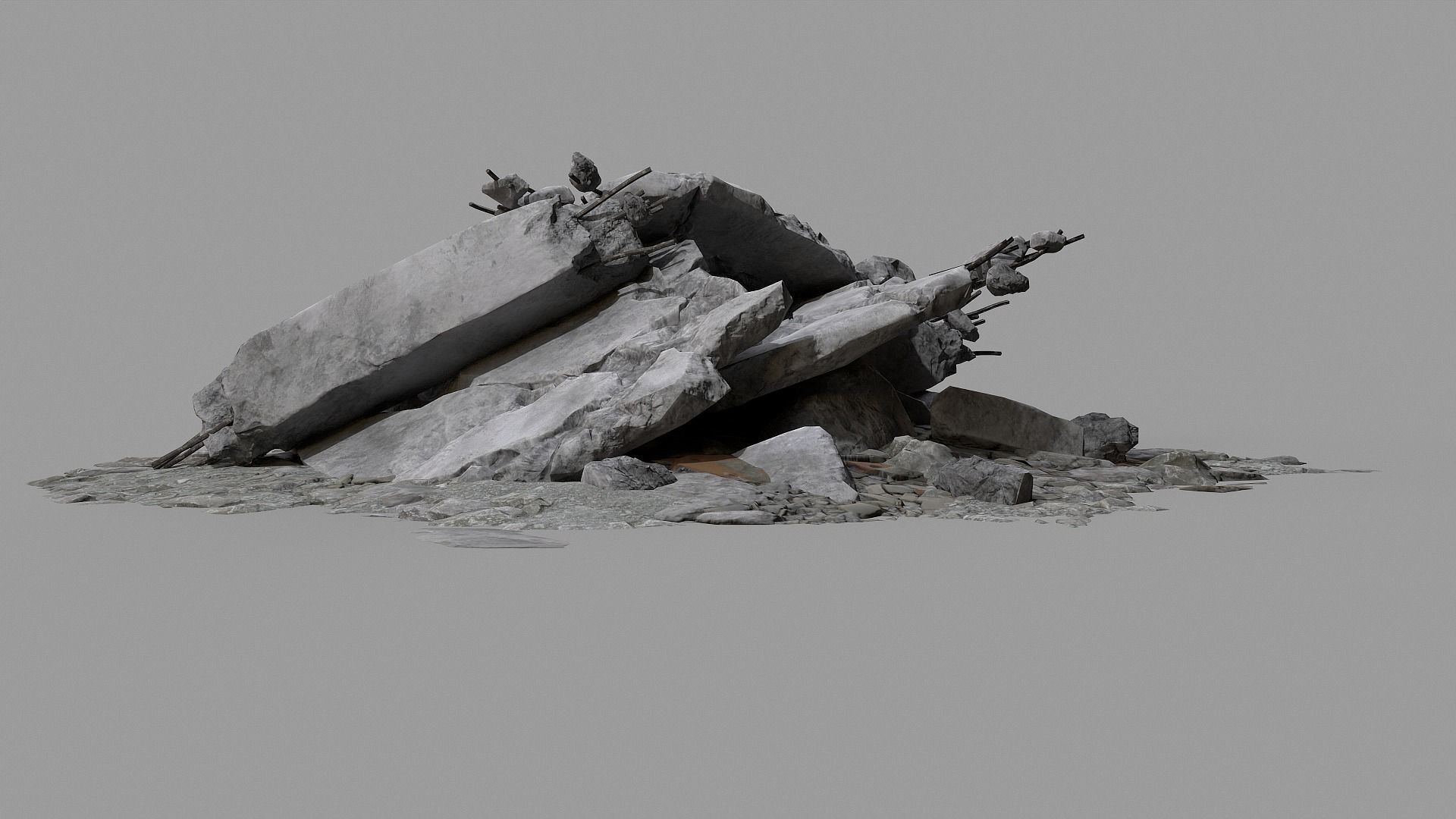 Ruin Debris Rubble 04 Low-poly 3D model_50