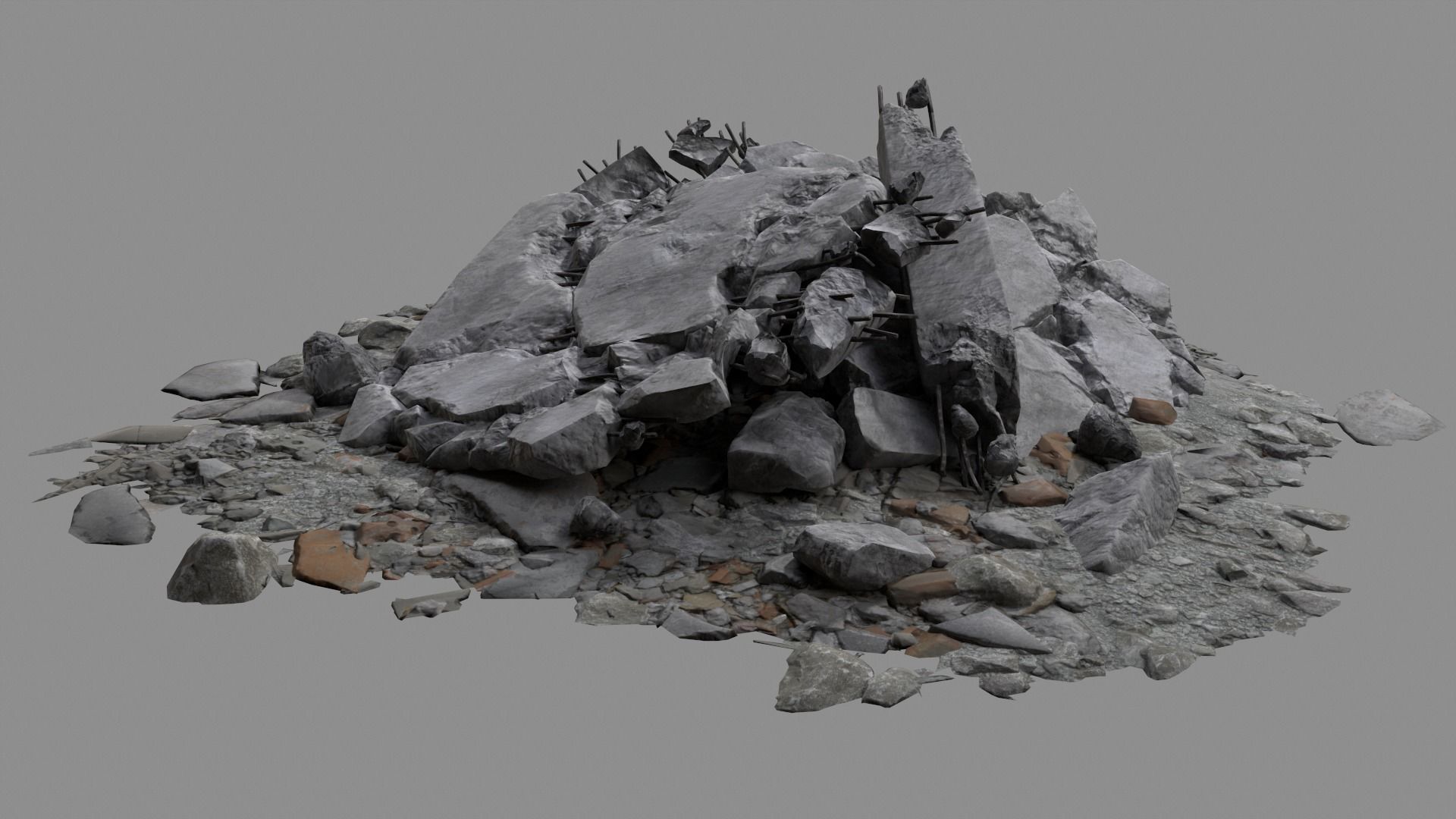 Ruin Debris Rubble 04 Low-poly 3D model_2
