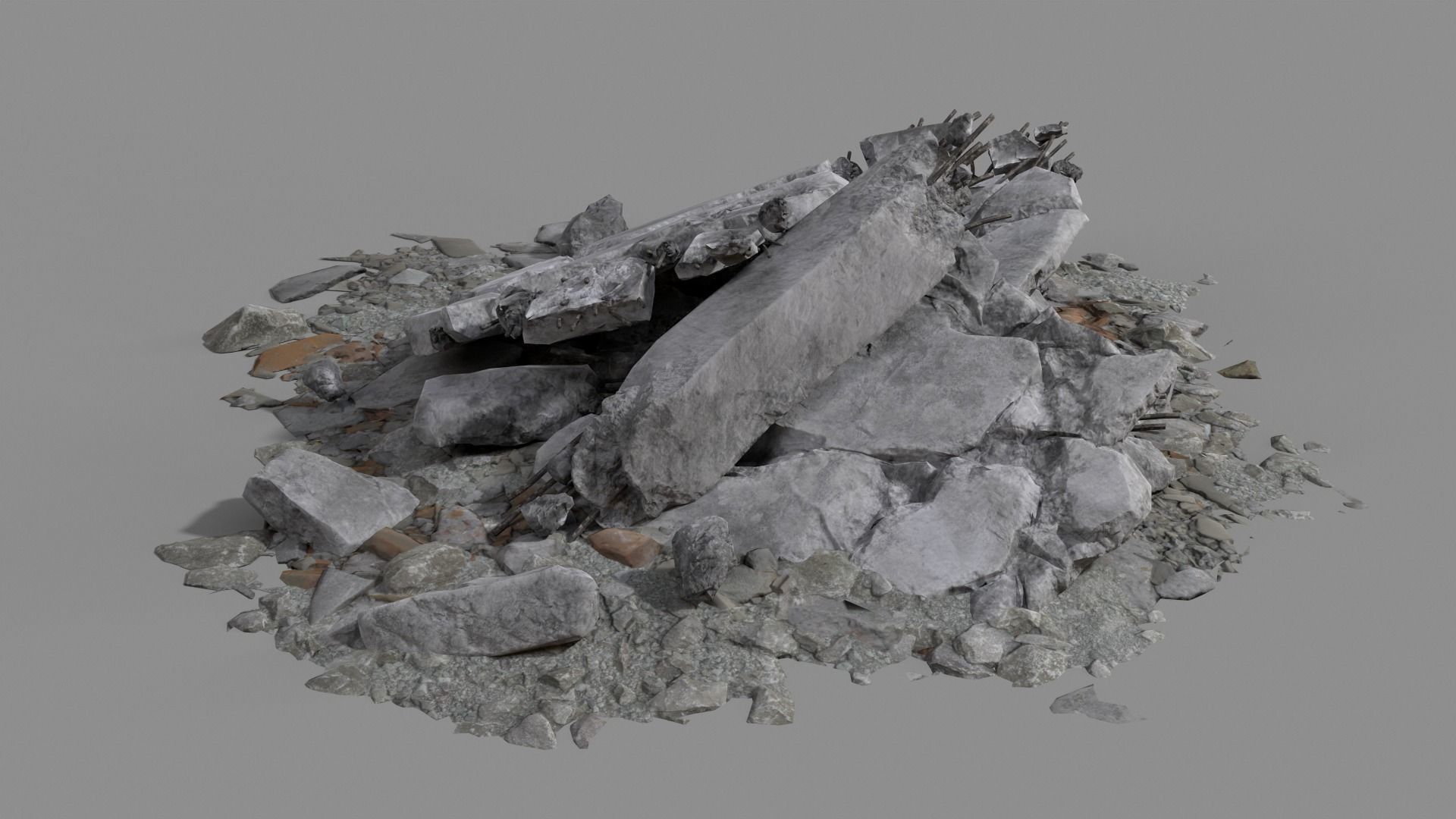 Ruin Debris Rubble 04 Low-poly 3D model_21