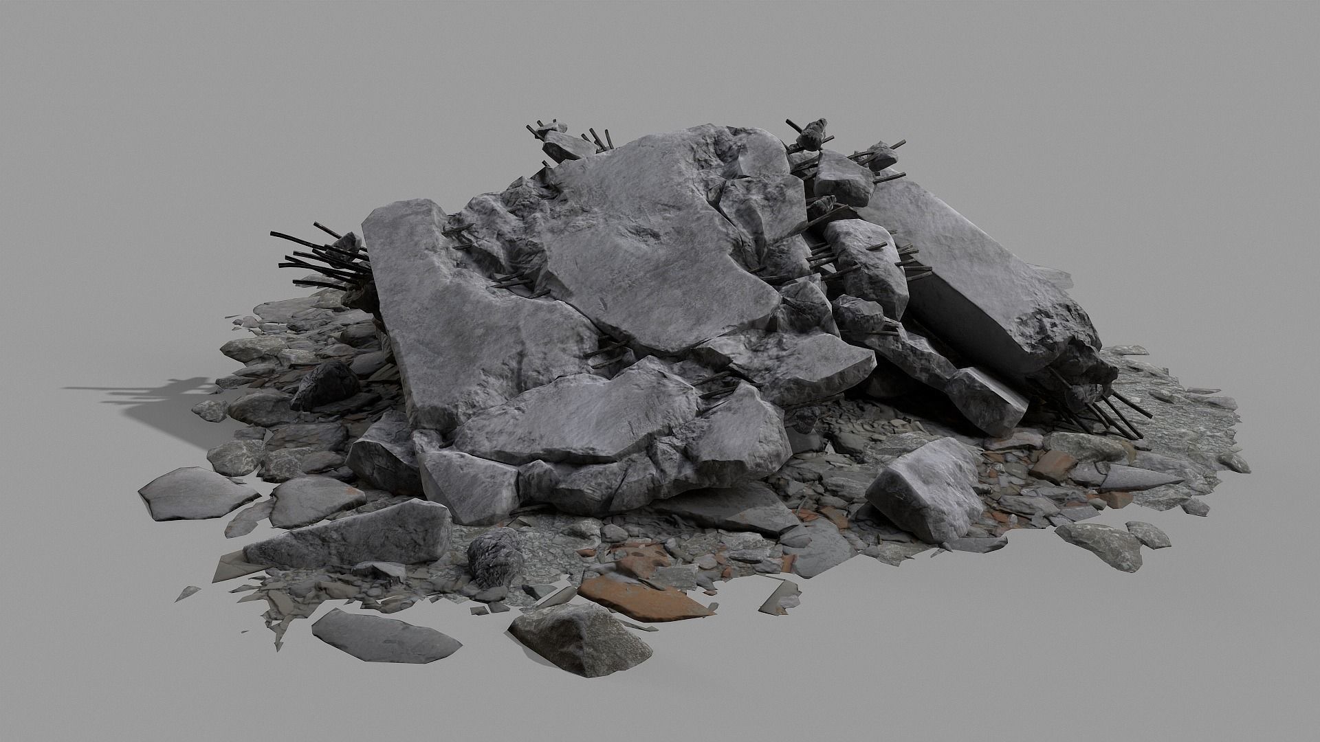 Ruin Debris Rubble 04 Low-poly 3D model_36